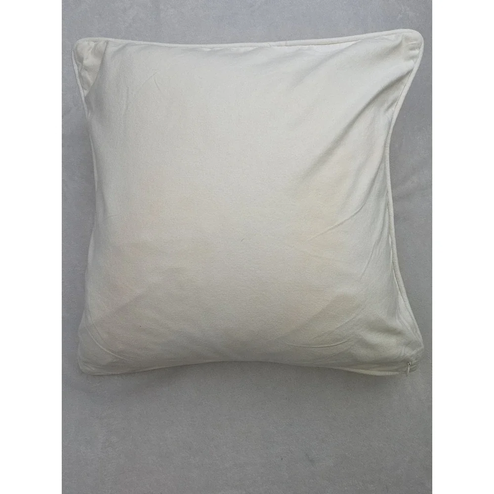 Pottery Barn Throw Pillow Embroidered Crewel Seahorses 2010 18x18